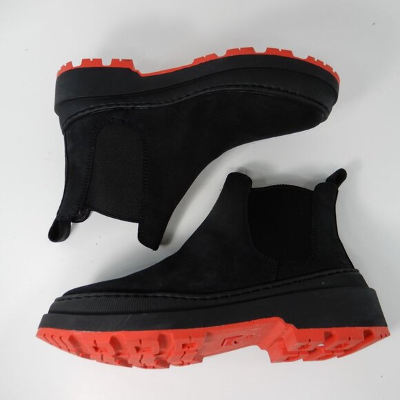 CAMPER Brutus Trek Ankle Chelsea Boots 35 5 Black Nubuck Red Michelin Sole NEW - Picture 11 of 15
